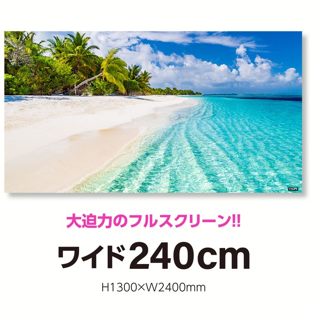 【NR-004L】超ワイド240cm（H1300×W2400mm）／自然・風景／リゾート〈はがせるシール付き〉：貼るだけでスタジオ気分!!【テレワーク・撮影用壁紙ポスター】