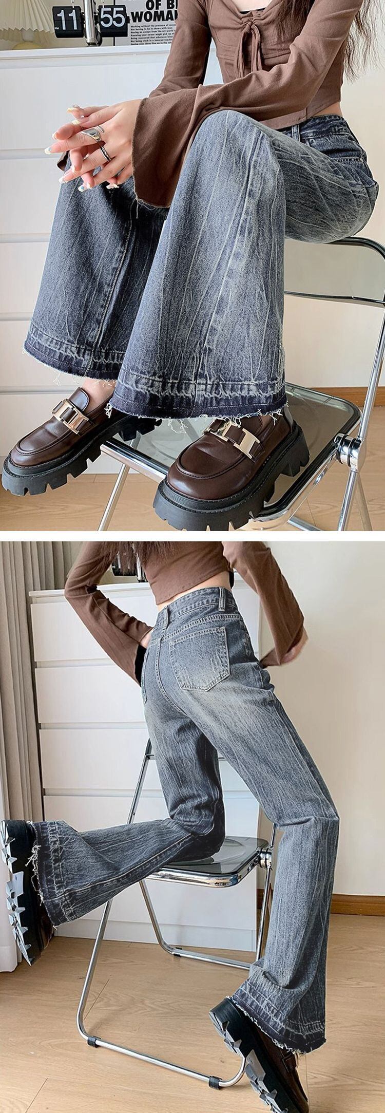 宅配便】カットオフフレアデニム/pants602 | DAY CLOSET| レディース 宅配便】カットオフフレアデニム/pants602 | DAY CLOSET| レディース
