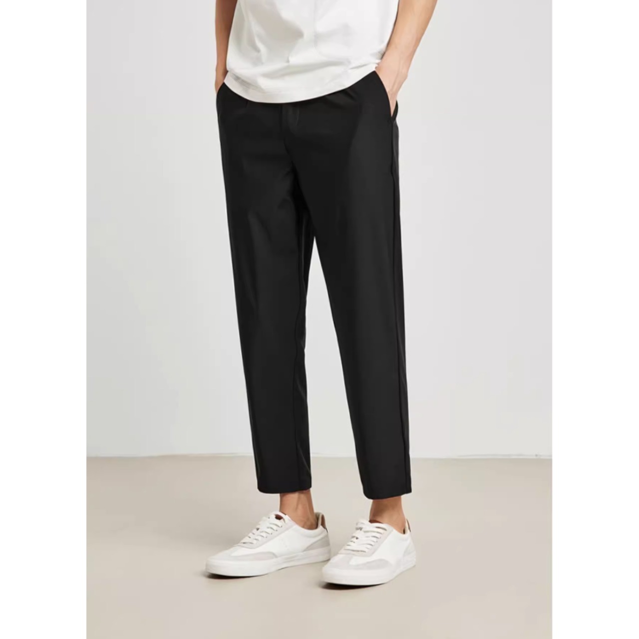 ノープリーツストレートカジュアル クロップドパンツ af0284