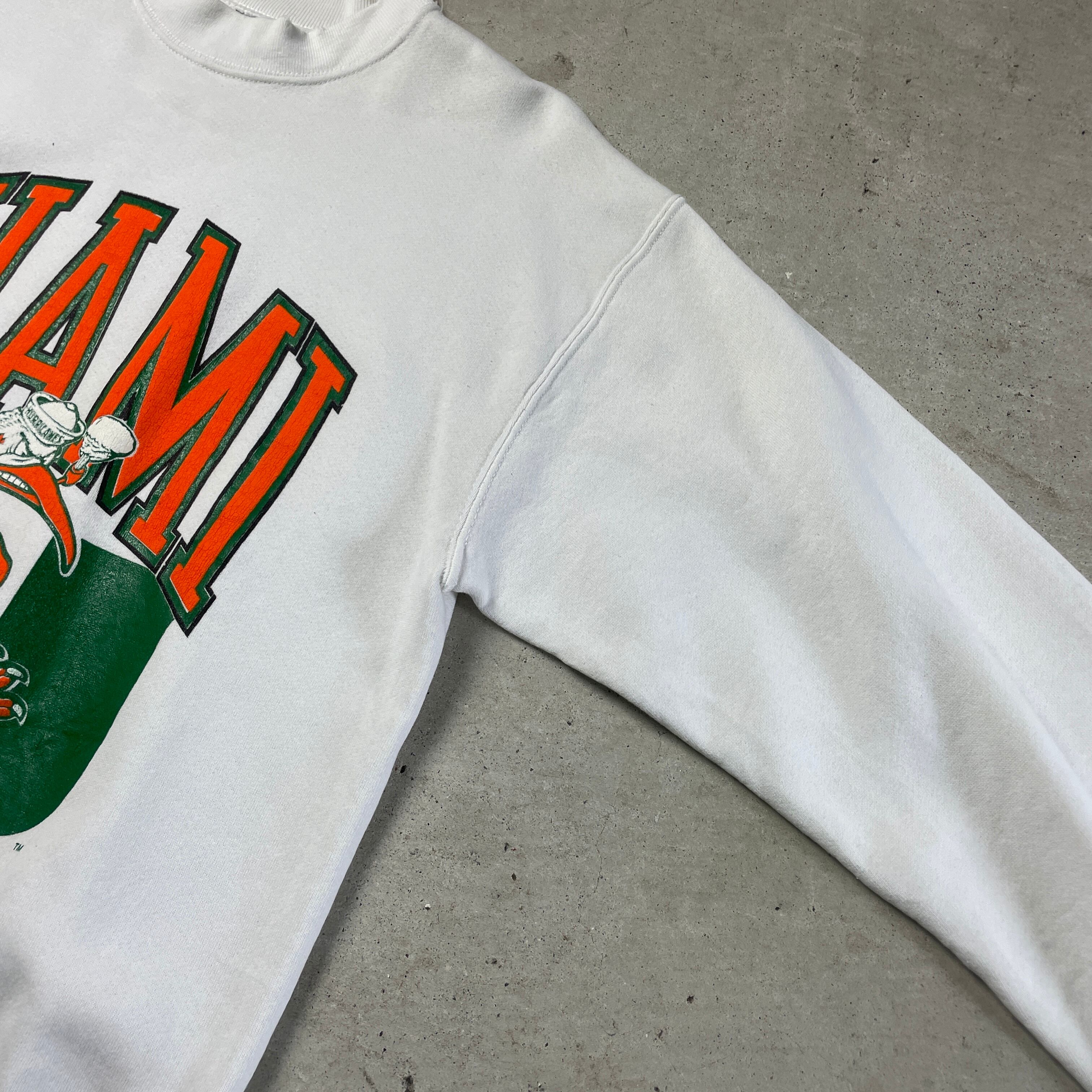 80年代 USA製 MIAMI HURRICANES カレッジ チーム プリントスウェット