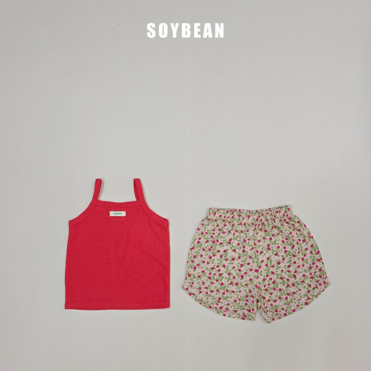 【取寄/韓国直送】SOYBEAN 26/SM イチゴフラワーキャミソール上下セット｜夏服｜韓国子供服