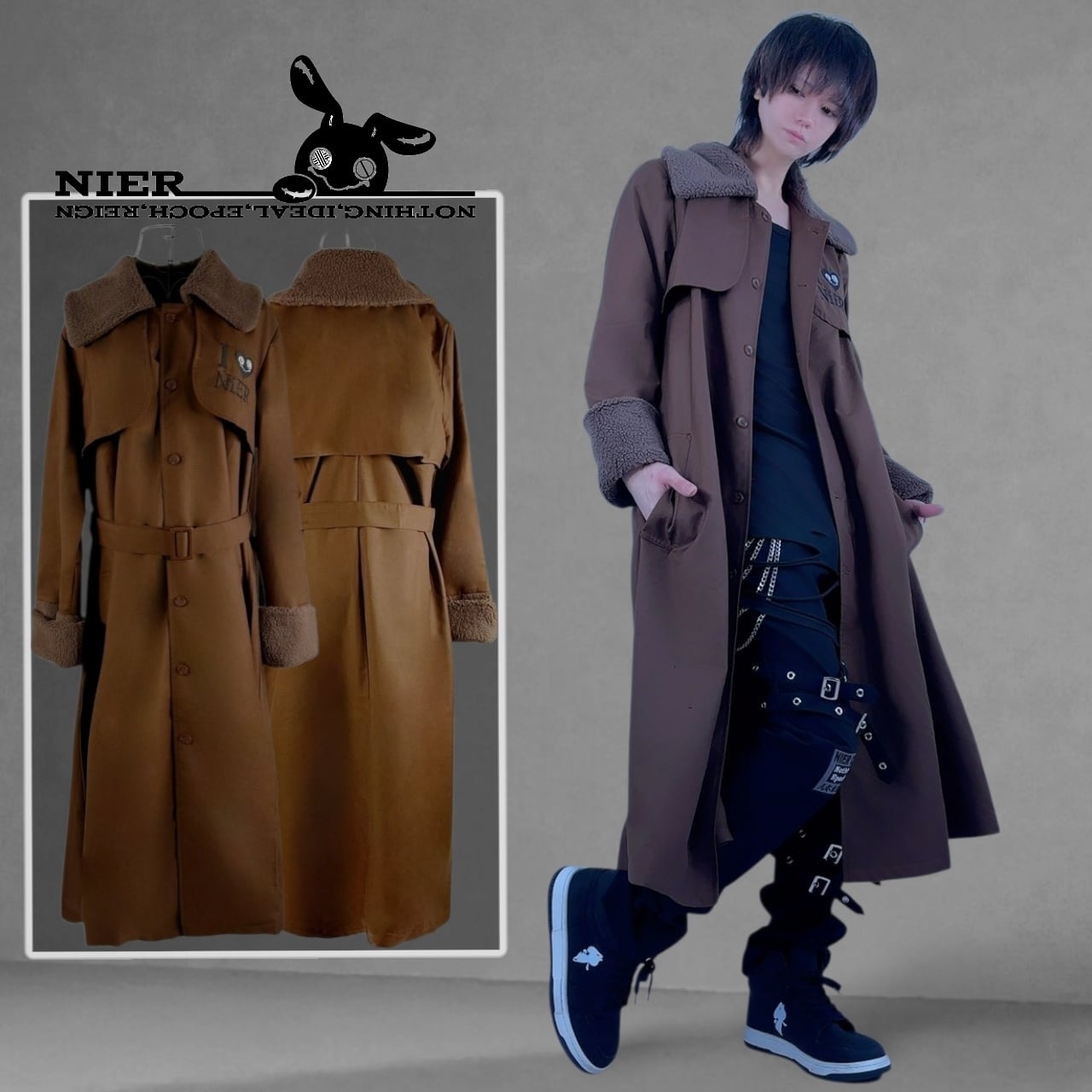 ロングコート NieR BROWN LONG COAT