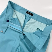 リネン混 TOMORROWLAND collection トゥモローランド スラックス パンツ 32/ライトブルー系 レディース センタープレス