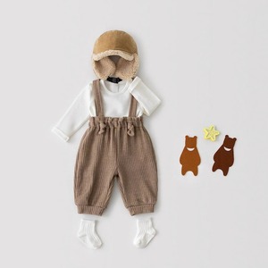 【BABY】リブナチュラルサロペット