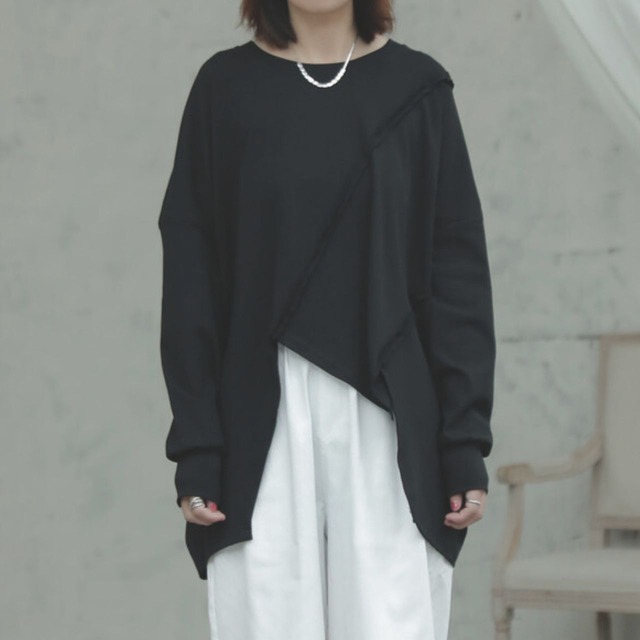 Irregular sweatshirt【2color】 C0450