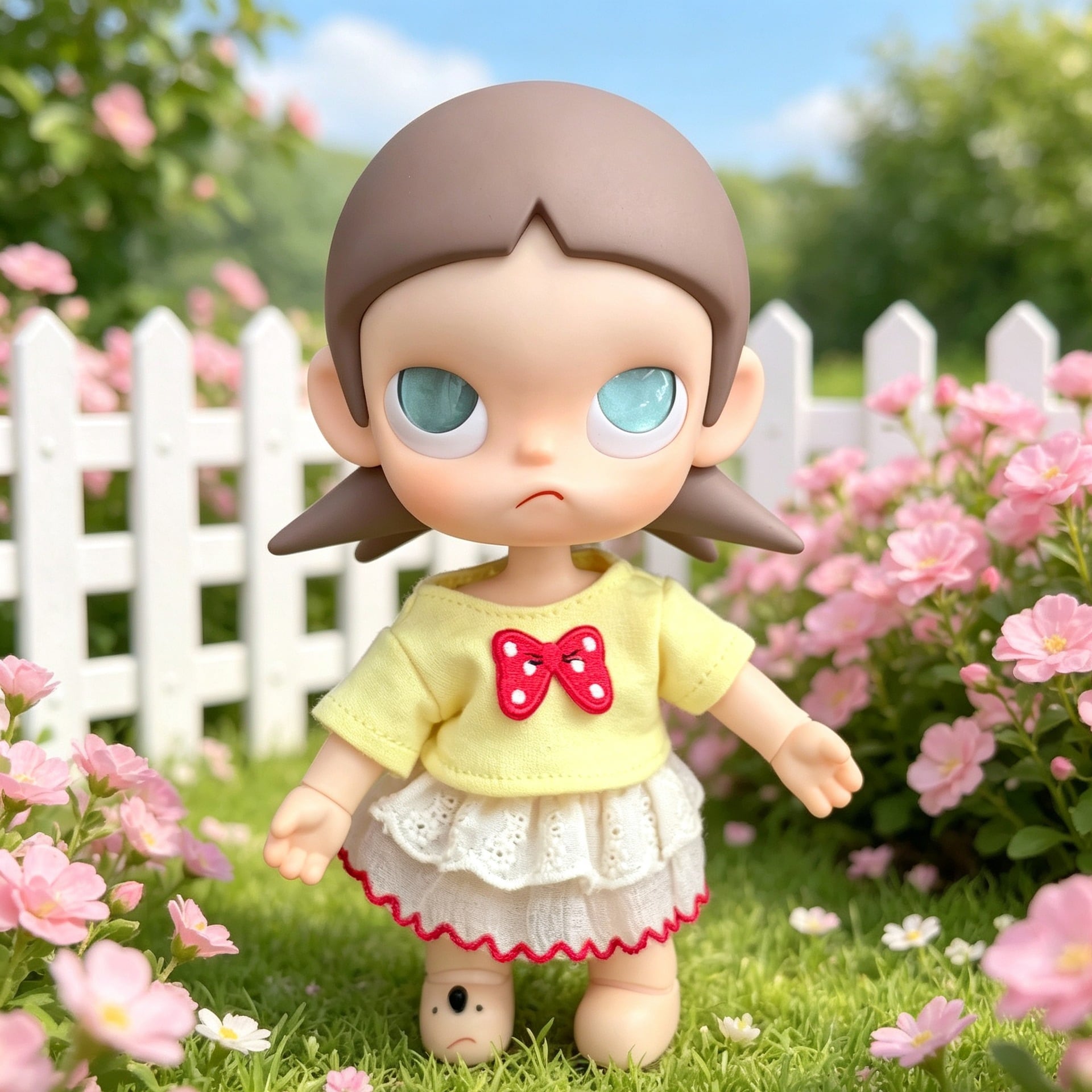 ZSIGA/20cmぬいぐるみ対応 かわいい リボンパーカー+スカート+麦わら