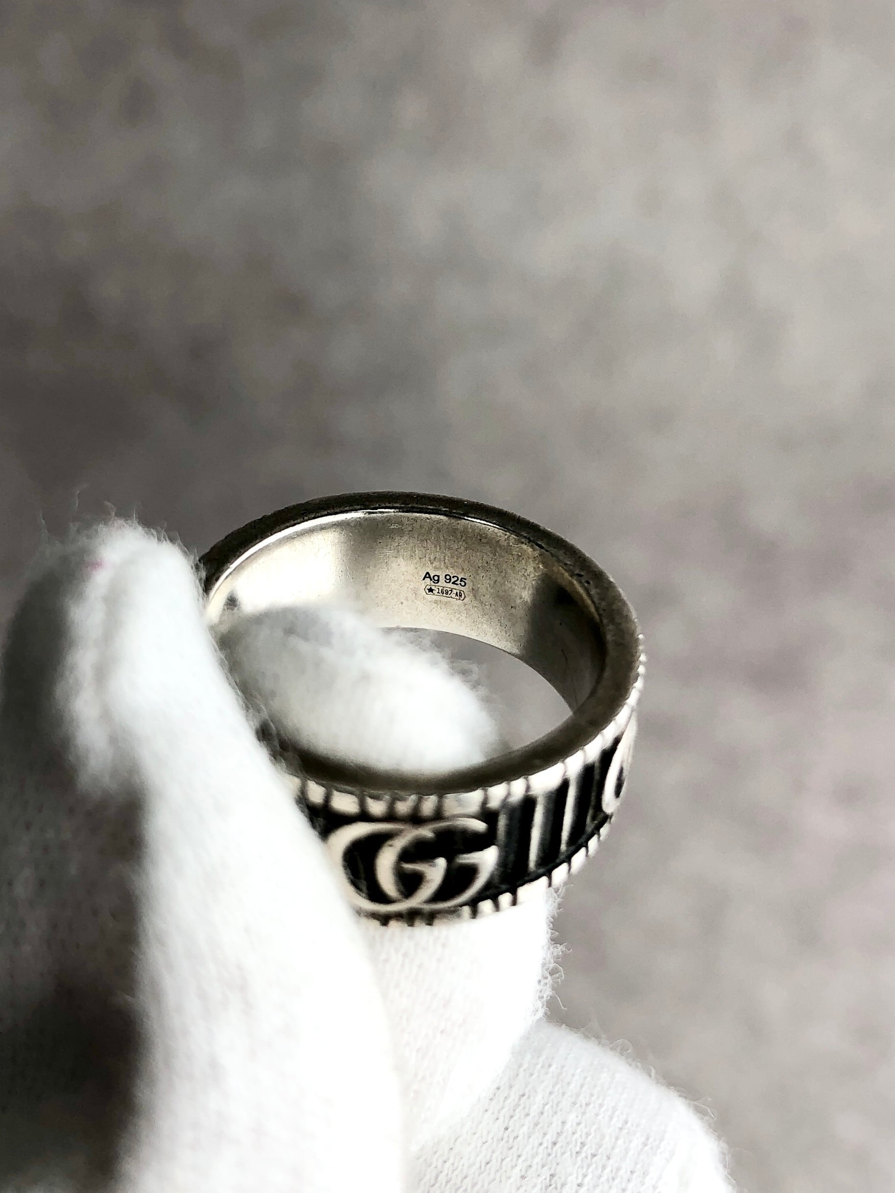 ヴィンテージGucci 指輪　Made in Italy約1.8cm 内径 GUCCI グッチ 指輪 シルバー マーモント vintage ヴィンテージ