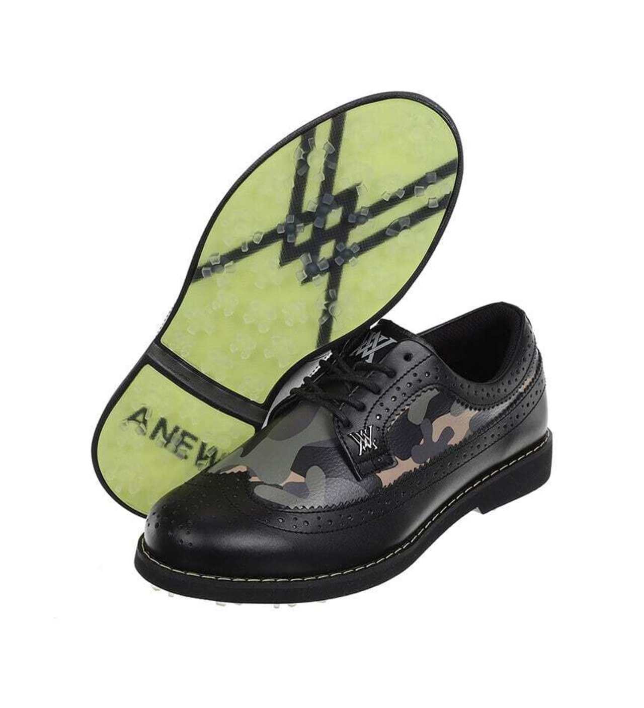 W Camo Wing Tip Brogue Shoes