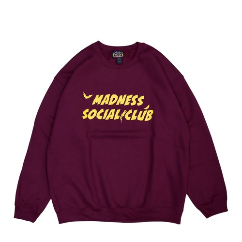 SLINK(スリンク) "MADNESS SOCIAL CLUB Logo Crew Sweat"(WINE)