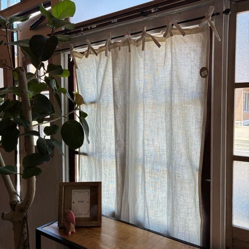 TOPANGA Homefurnishing India Cotton Slub curtain　インド　コットンスラブカーテン　110×180cm　ホワイト　白　綿　ナチュラル　ドレープカーテン　腰高窓　中厚　カーテンポール　暖簾