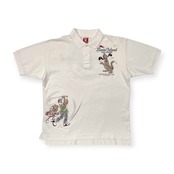 CAPTAIN SANTA キャプテンサンタ GOLF CLUB プリント 半袖 ポロシャツ サイズ L /鹿の子/ホワイト/ゴルフ
