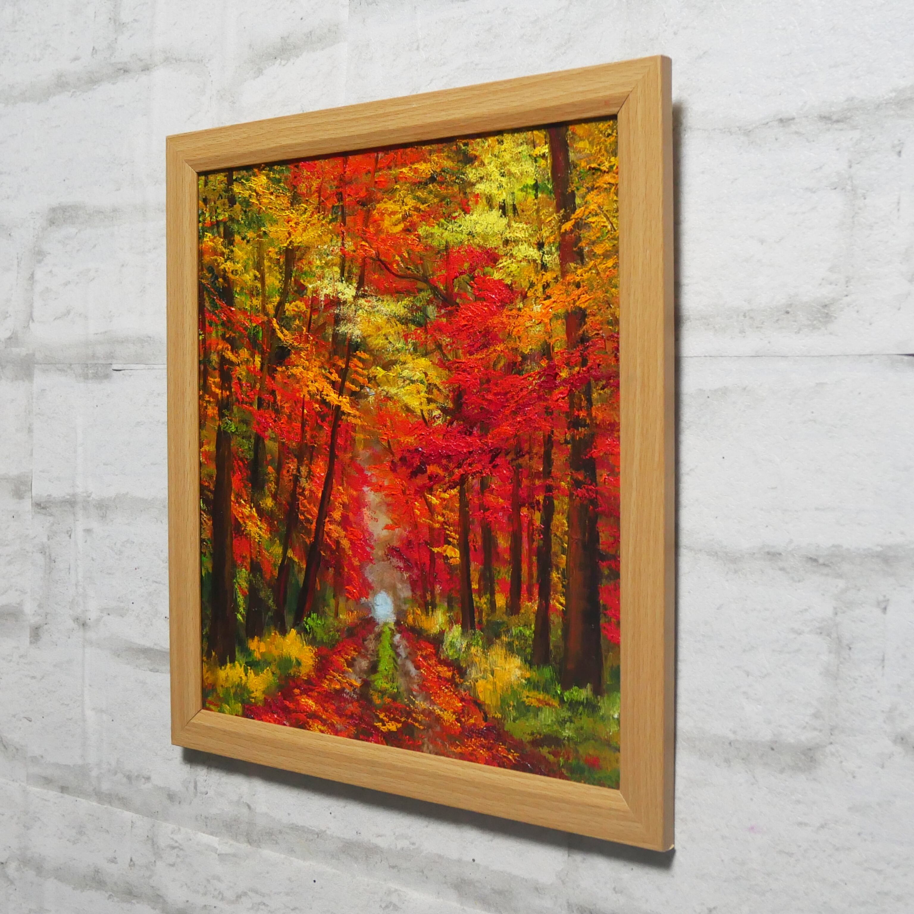 油絵 油彩 油彩画 絵 絵画 【紅葉の回廊】 | HIROSHI1990