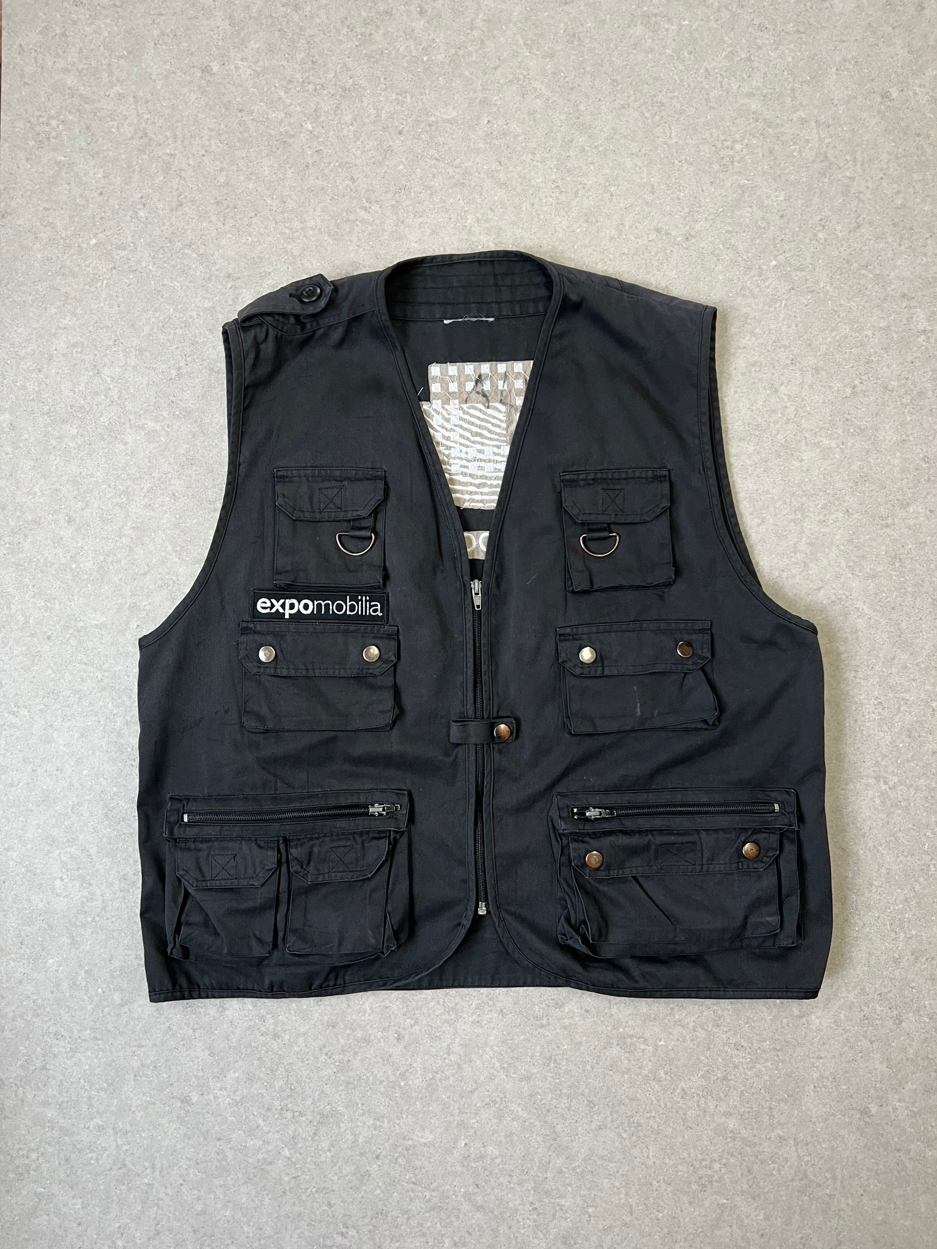 極美品✨NANKAI 本革レザー ベスト XL バイカー 裏地総柄 黒 レザーベスト 本革 メンズ バイカー Hotleathers サイドレース