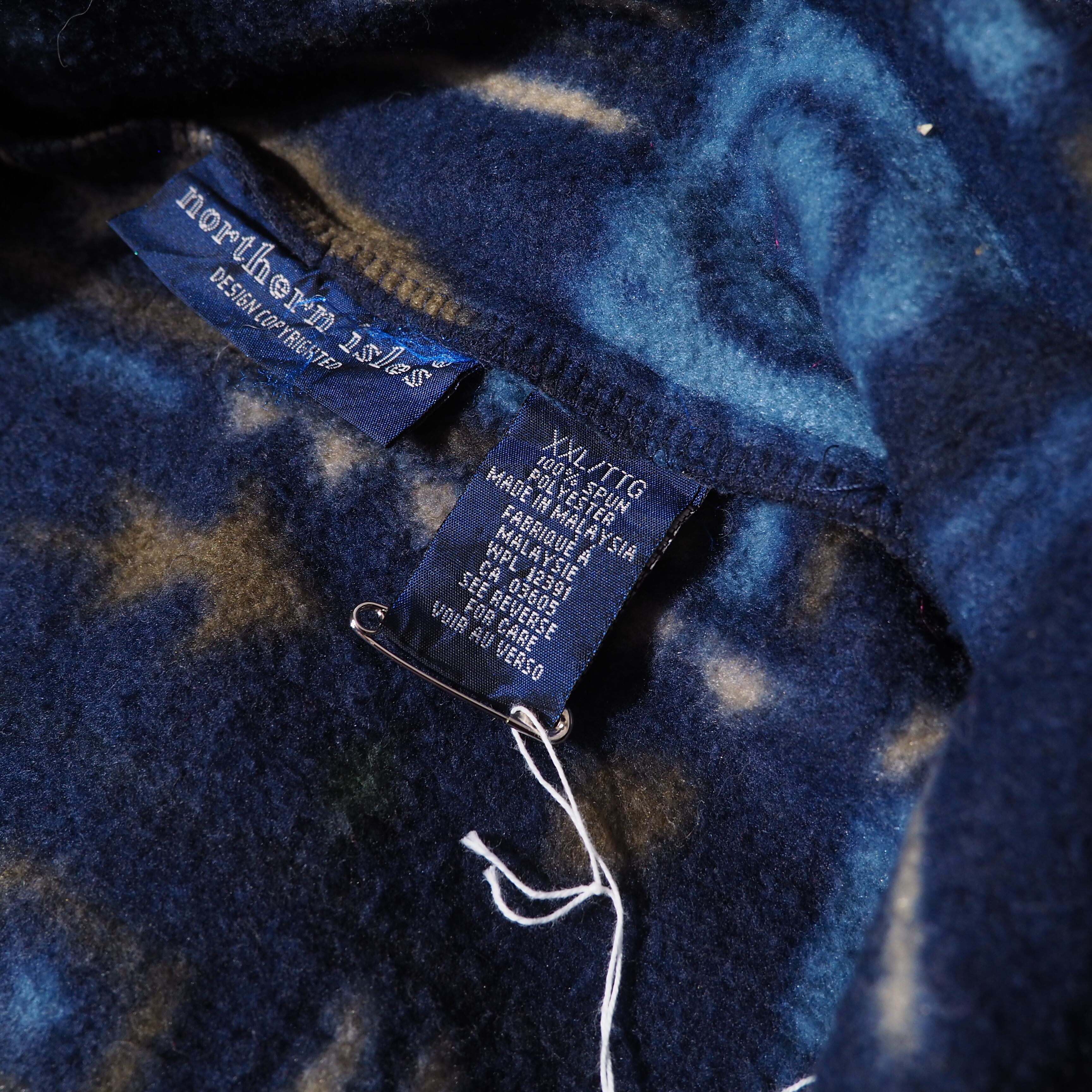 ” Northen isles” Nordic art pattern design vintage loose silhouette fleece jacket