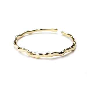 S925 IRREGULAR PLANE BANGLE GOLD