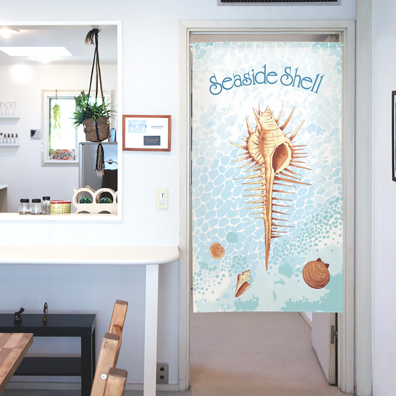 【受注生産】 のれん Seaside_Shell 幅85ｘ丈150cm
