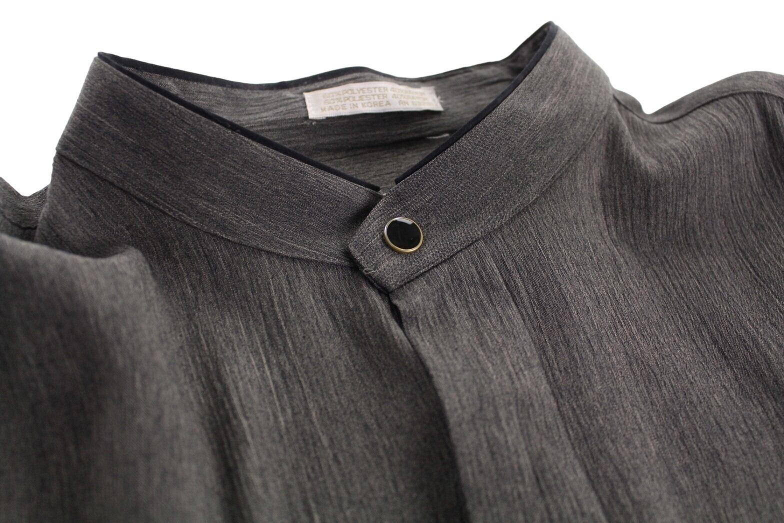 COUOTSU】Washer design front fly design band collar shirt rayon ...