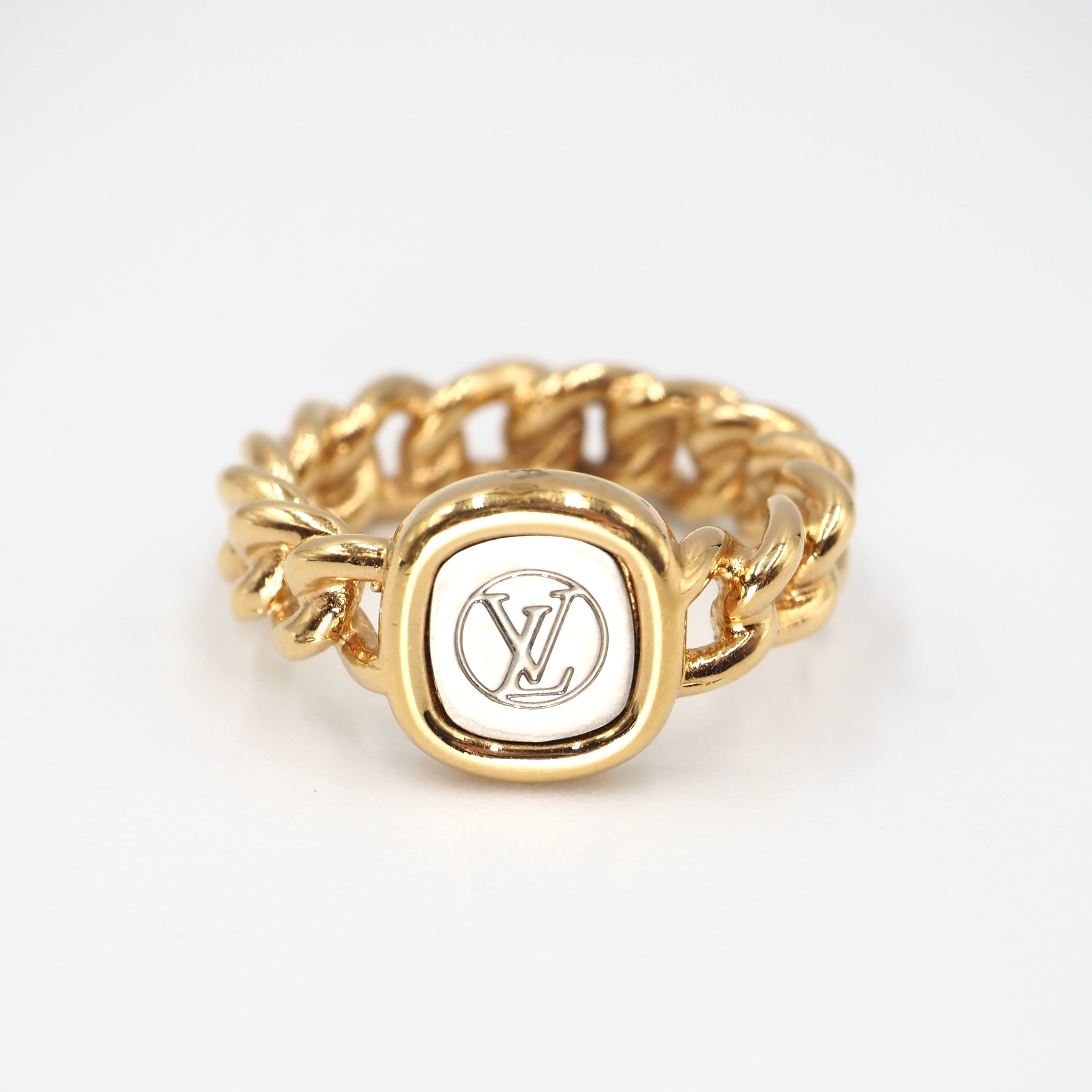 レア‼️ルイヴィトン　ツイストチェーンリング　約13号 10/24掲載 LOUIS VUITTON 約13号 ツイストチェーン リング GP