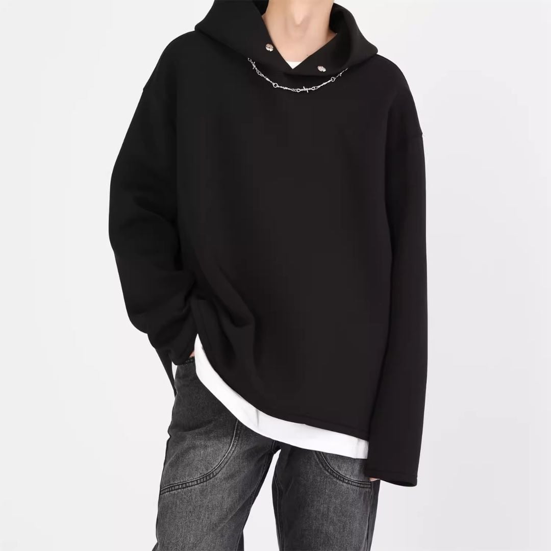 Solid color hooded sweatshirt