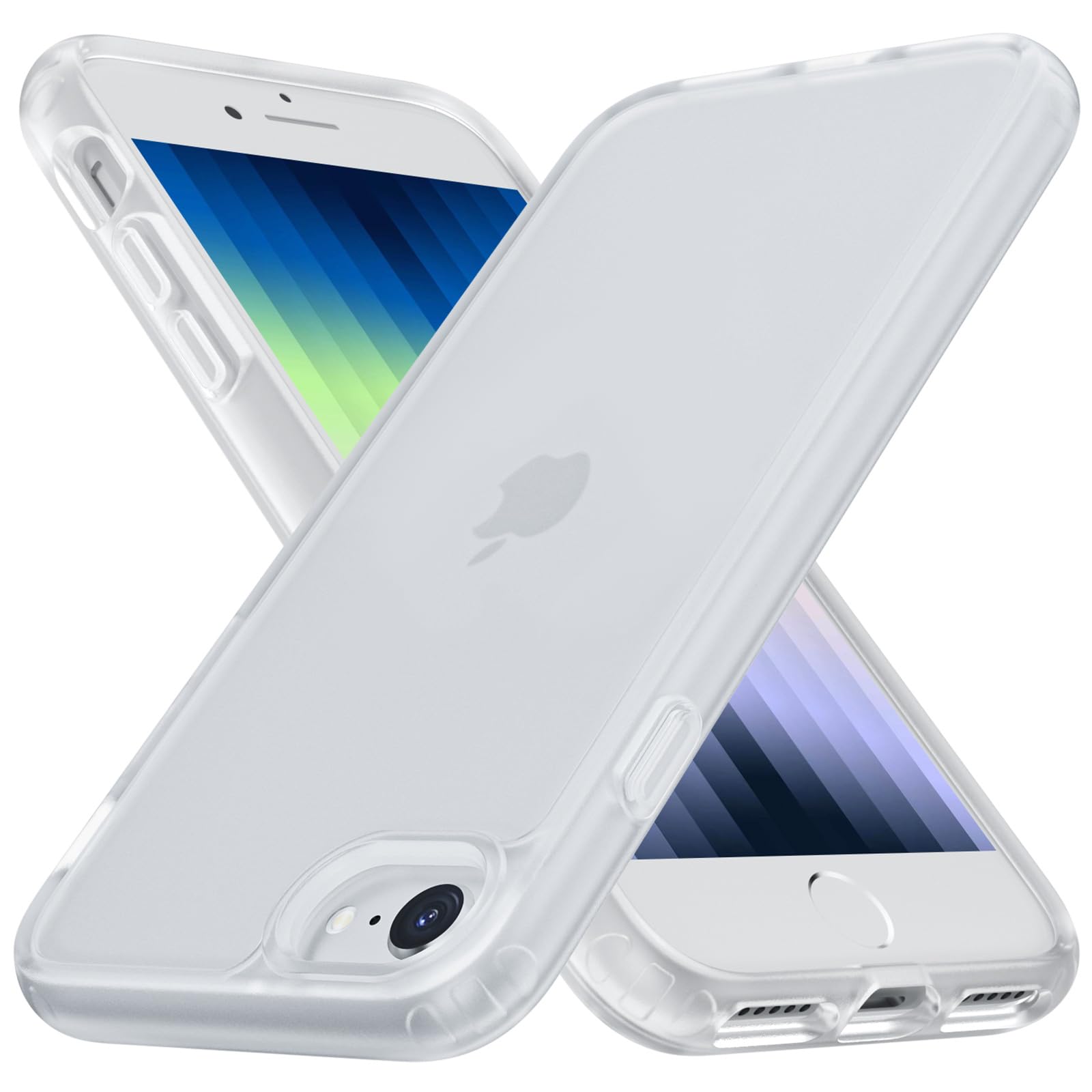 【極まる肌触り・指紋付かず】WHTMM iPhone SE3/SE2/7/8 ケース マット クリア 米軍MIL規格 黄変防止 TPU+PC