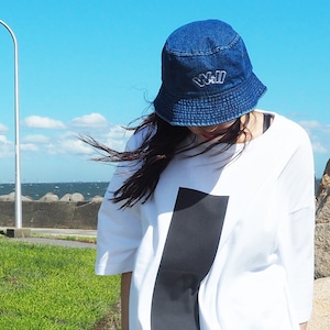 WillxWill double line Bucket Hat denim dark blue