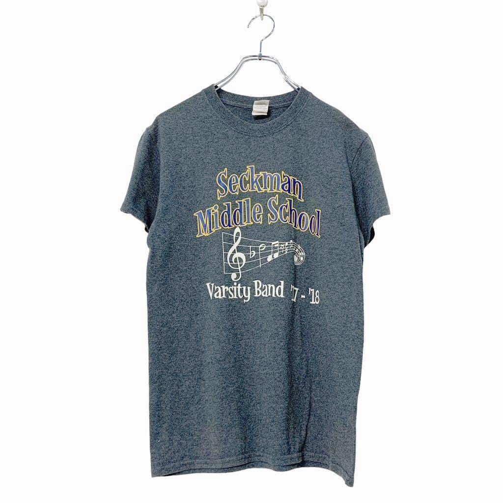 GILDAN 半袖 プリント Tシャツ S グレー イエロー ギルダン 音楽 GILDAN 半袖 プリント Tシャツ S グレー イエロー ギルダン 音楽