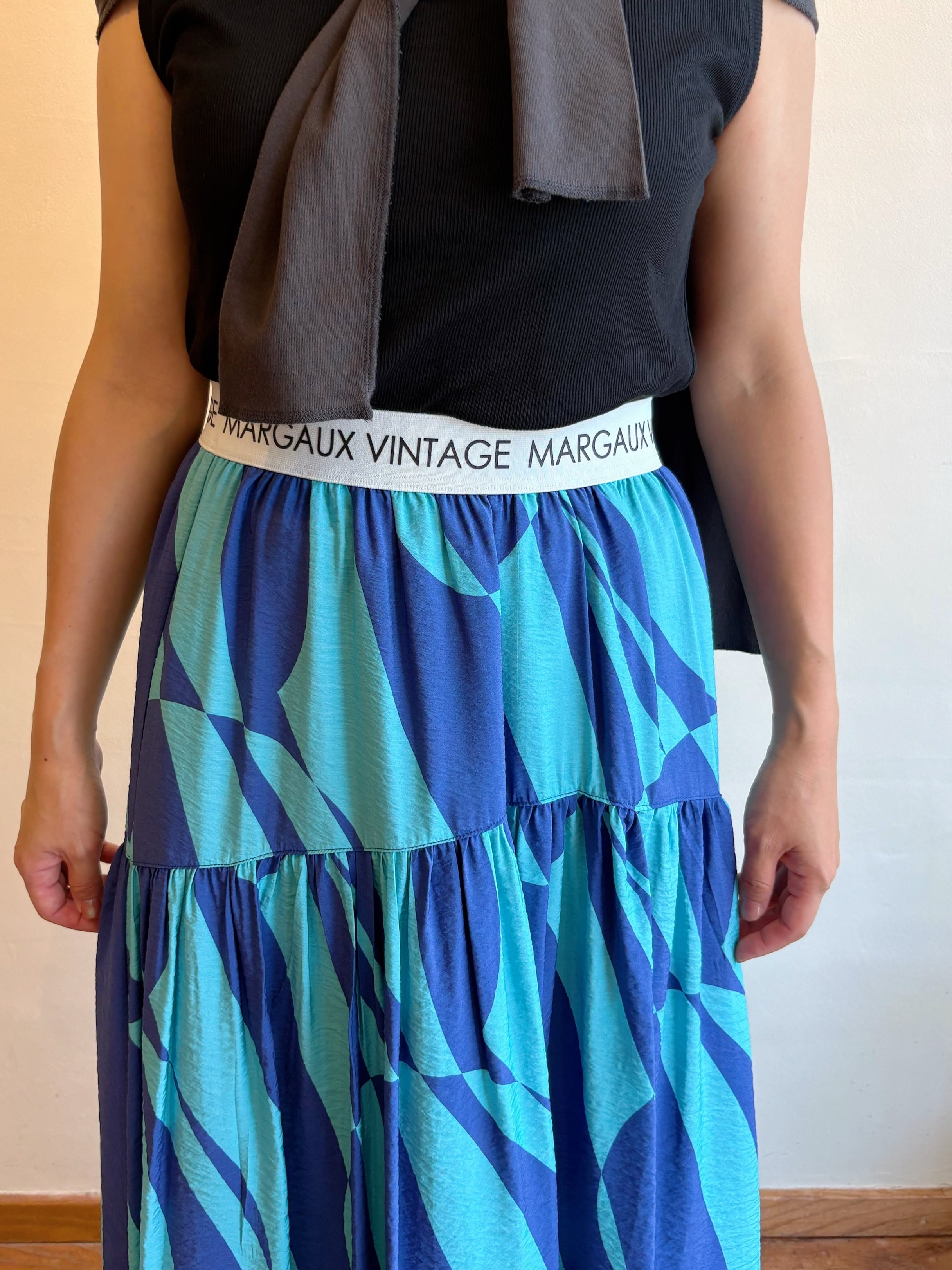 MARGAUX VINTAGE / ロゴウエストジオメトリックスカート | anouk