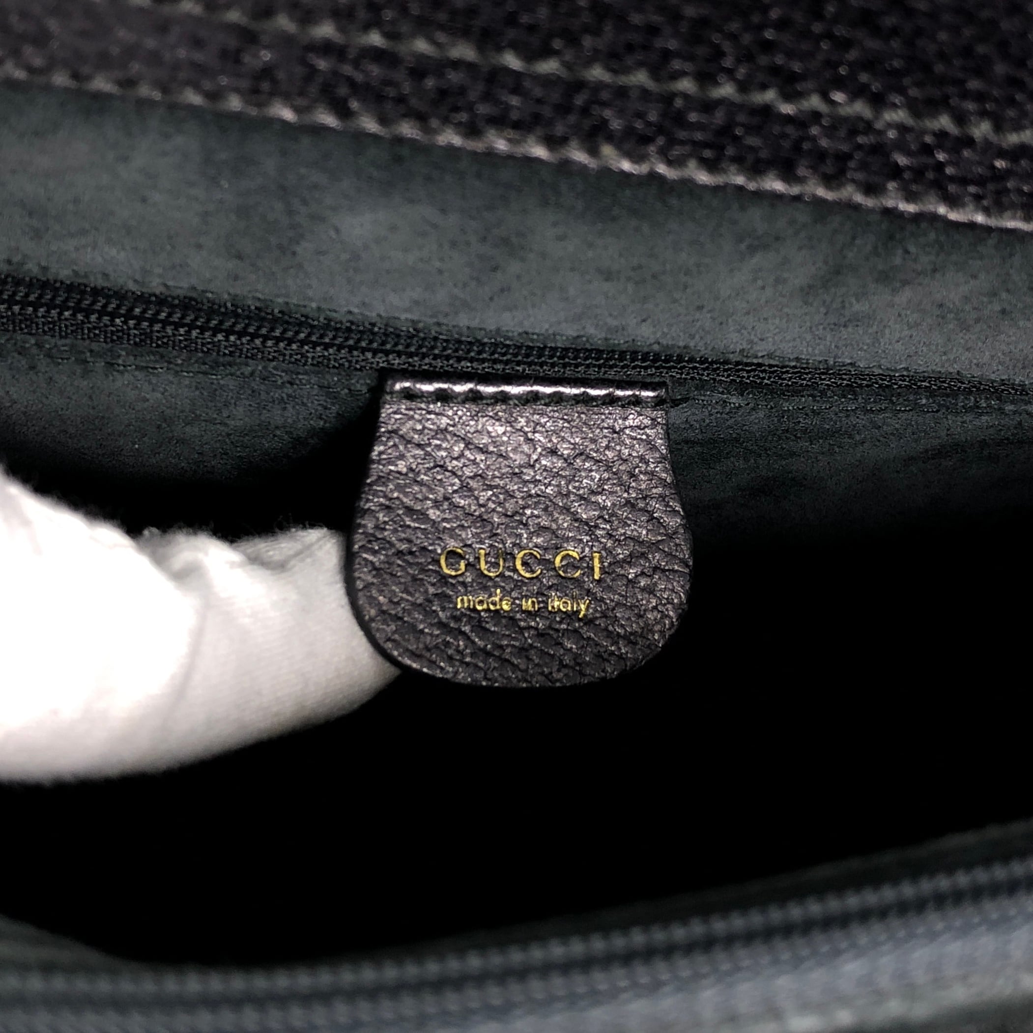 GUCCI グッチ バンブー ハンドバッグ ブラック レザー vintage