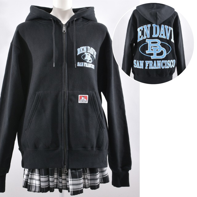 【70%OFF】BEN DAVIS★VARSITY ZIPパーカー(裏起毛)
