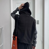 Wzipフリースフーディーvest/ブラック