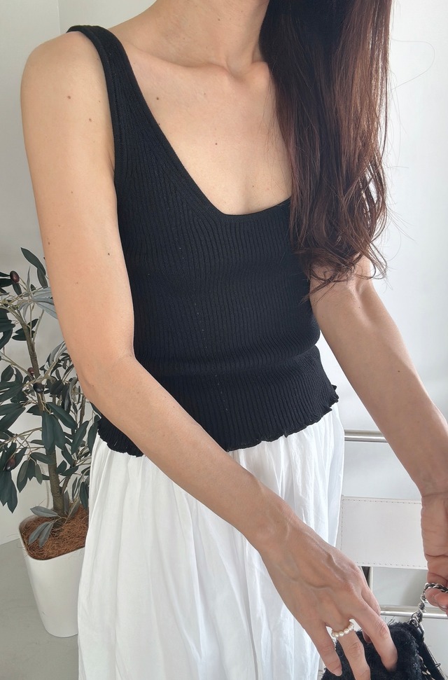 (即納) ounce / Silky u neck sleeveless
