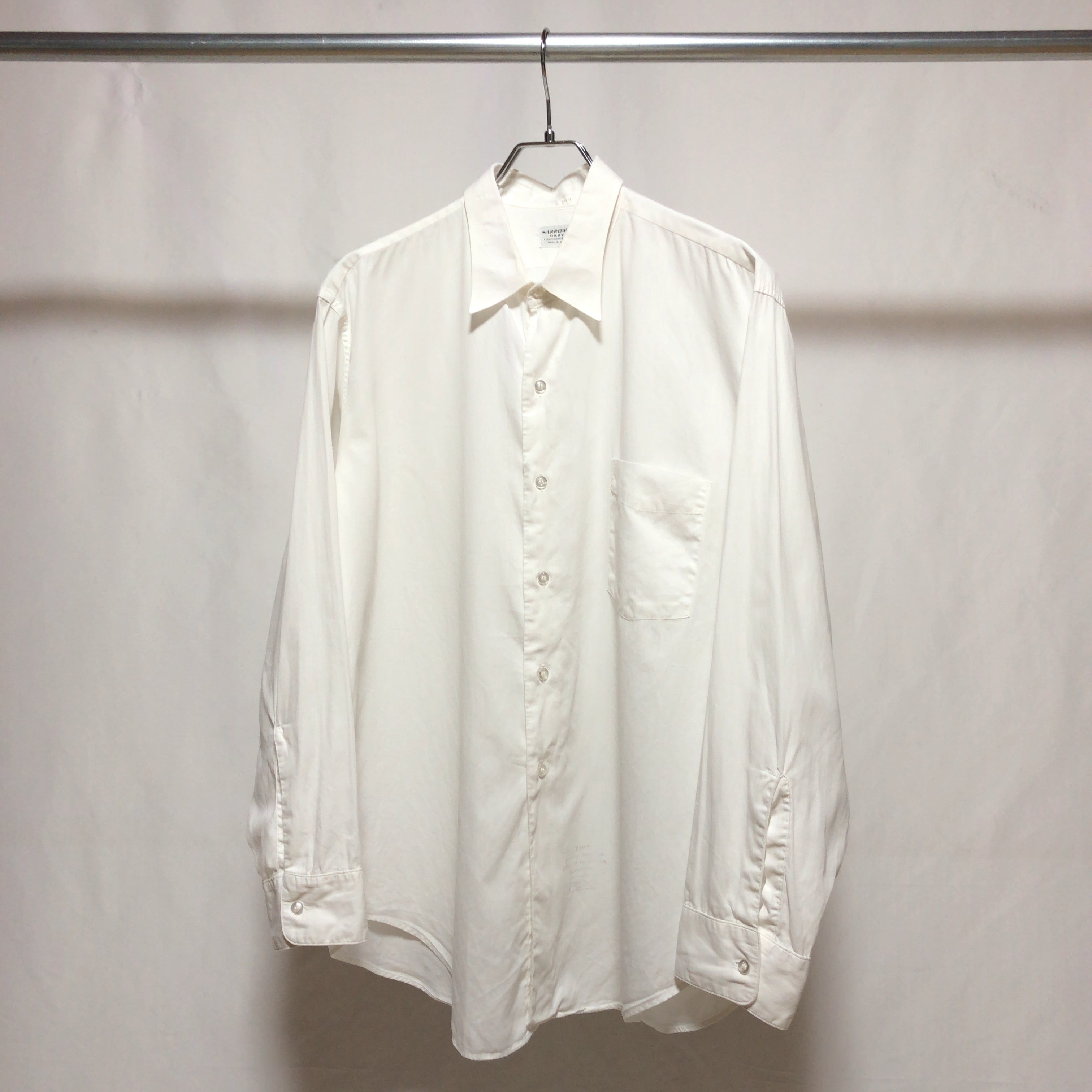 ARROW / -60's Vintage Cotton Dress Shirt / Made in USA  /アロー/ヴィンテージ/ドレスシャツ/ホワイトシャツ/アメリカ製/50年代/60年代