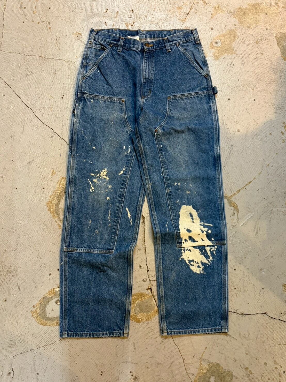VINTAGE CARHARTT DOUBLEKNEE DENIM PAINTER PANTS | vintage clothing