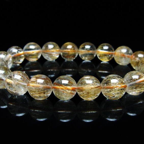 キャッツアイルチルクォーツ ブレスレット 11mm ルチルクォーツ ブレス 一点物 メール便可 [M便 1/10] 111-45838