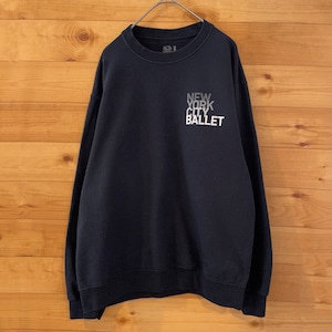 【FRUIT OF THE LOOM】NEW YORK CITY BALLET ワンポイントロゴ プリント スウェット トレーナー バックロゴ ニューヨークシティバレエ団 M US古着