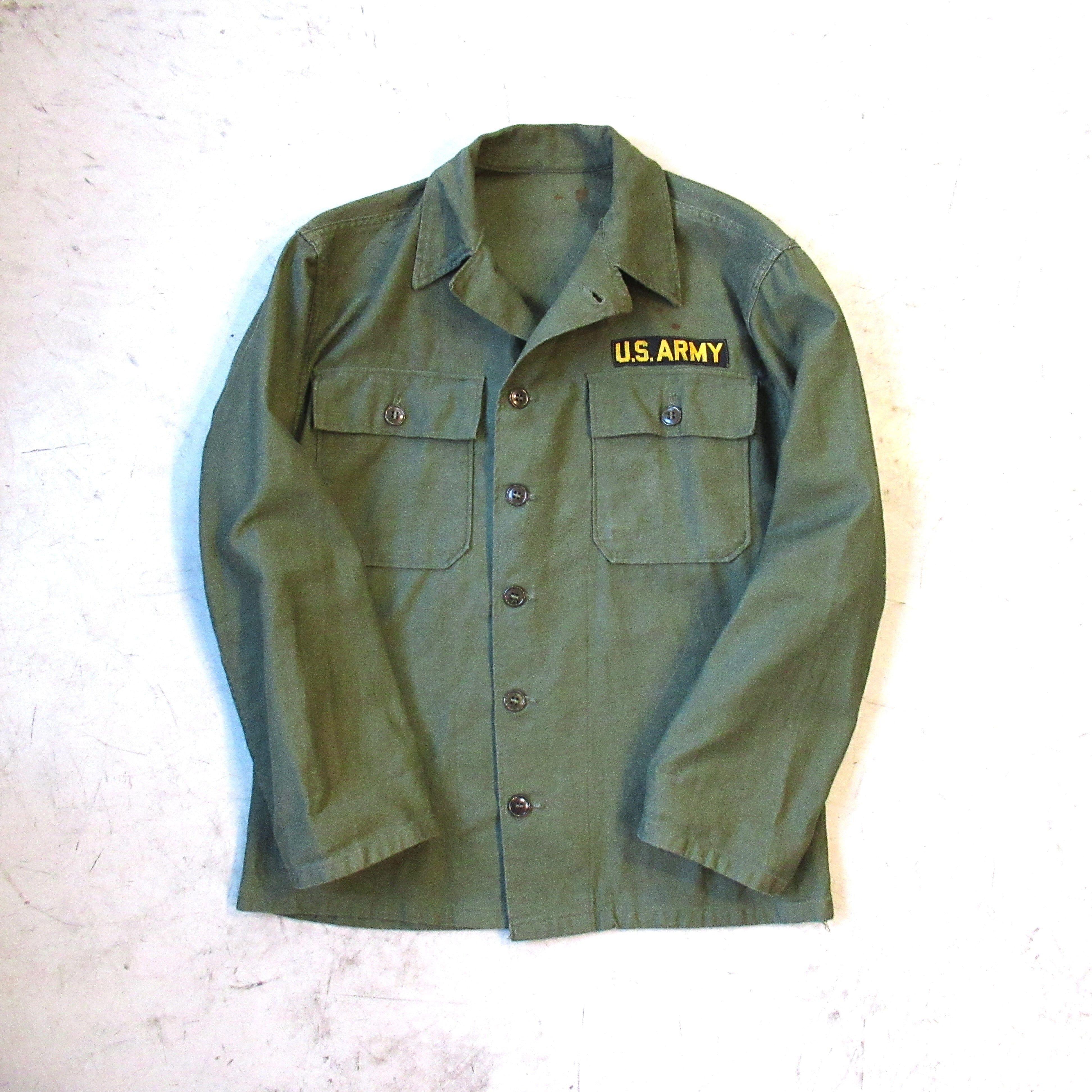 50S U.S.ARMY OG-107 UTILITYSHIRT 1st初期【SMALL】 | drop by