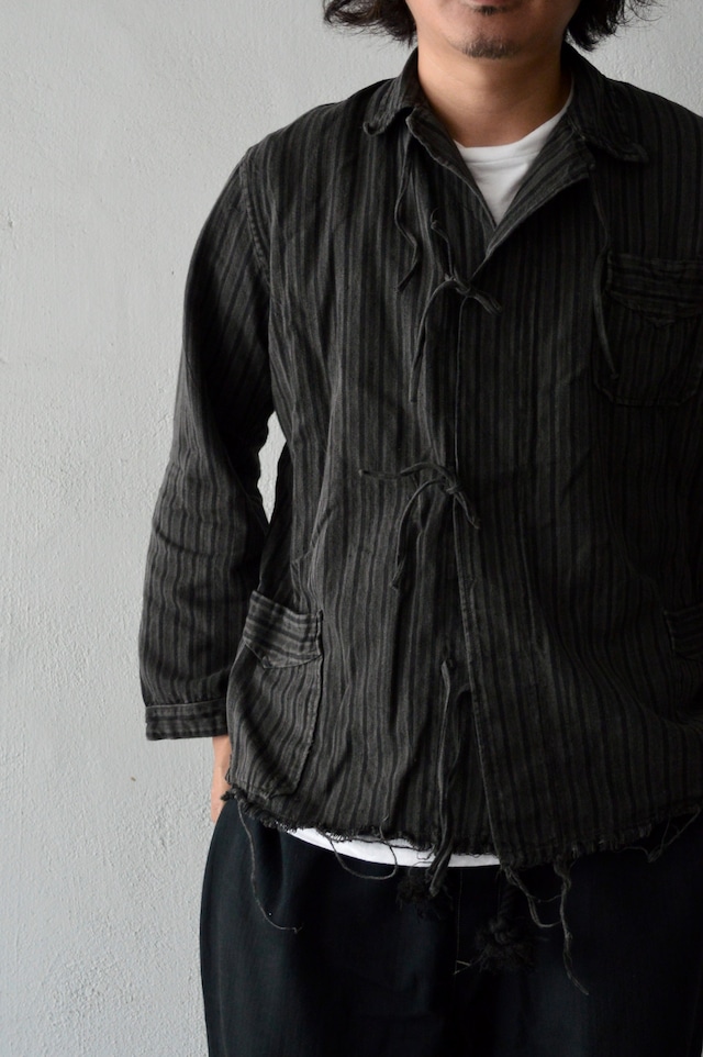 VENTITANK PROJECT Bulgarian Army 1950's-60's Dead Stock Custom Remade & Dyed Sumi Kuro Sleeping Shirt Jacket Type Black ブルガリア軍 スリーピングシャツ ジャケット 50s 黒染め