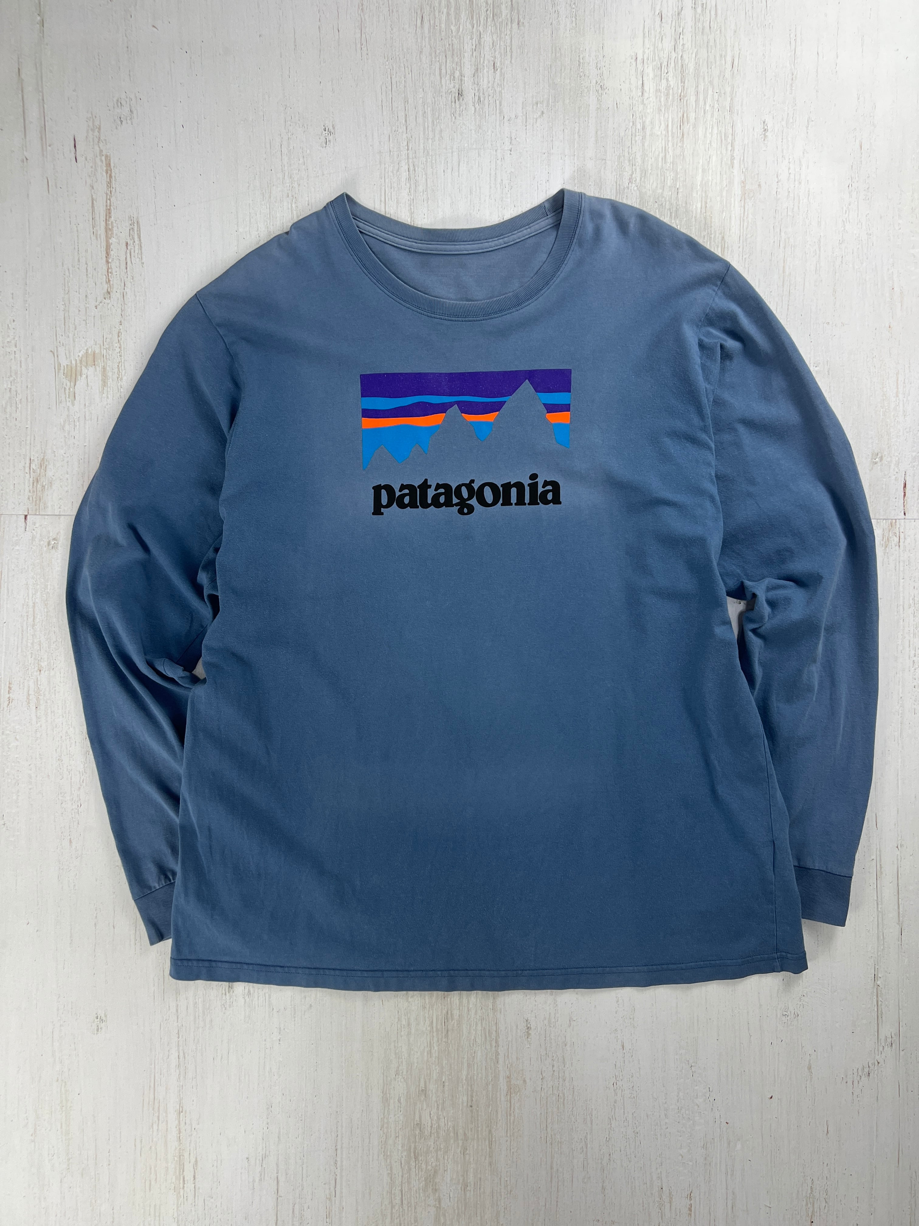 Patagonia Long Sleeve P-6 Logo Organic Cotton T-Shirt Blue / パタゴニア 長袖 P-6ロゴ オーガニックコットンTシャツ ブルー #F558