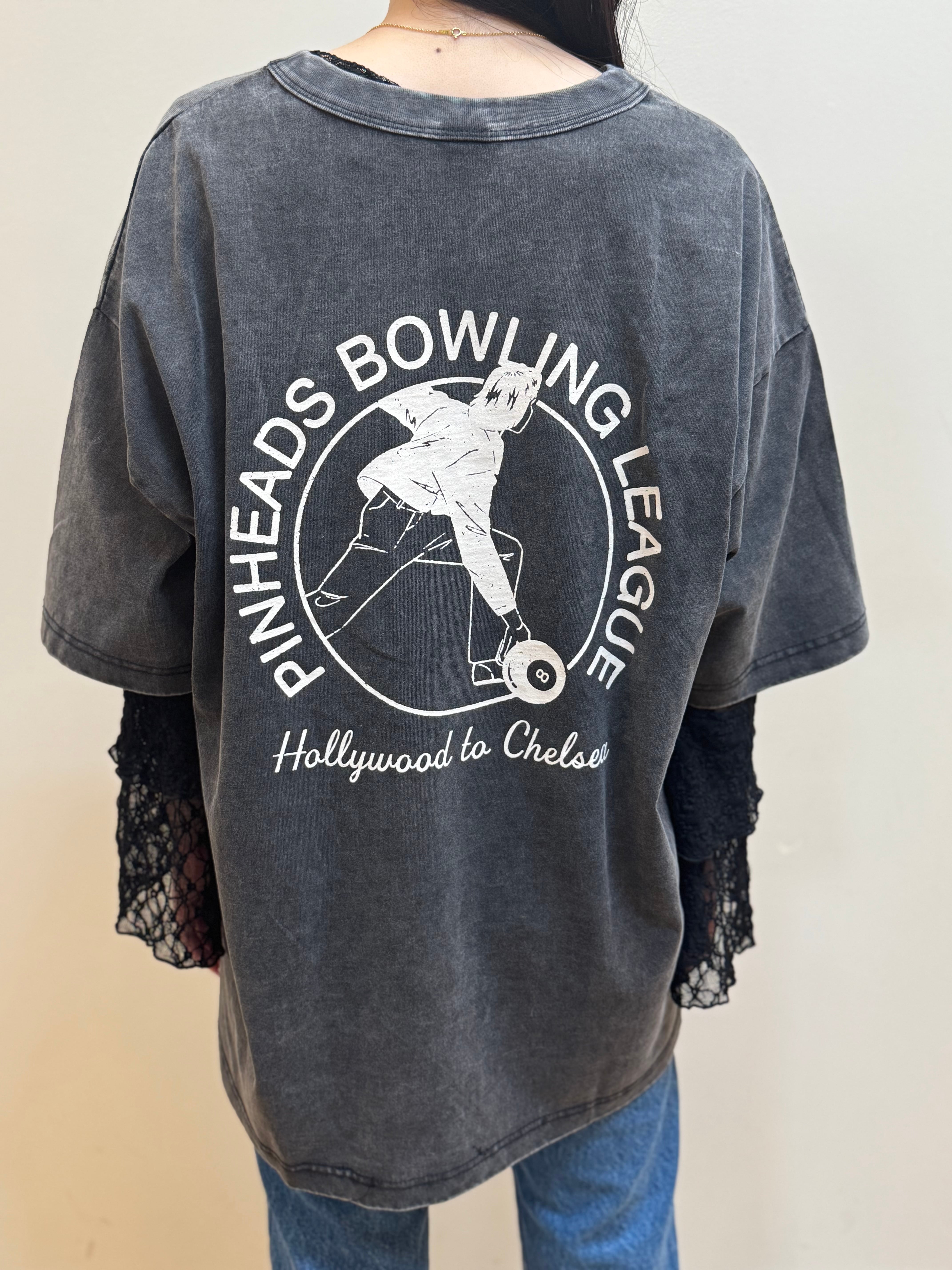 Preloved SELECT PINHEADS BOWLING LEAGUE TEE-BLACK-