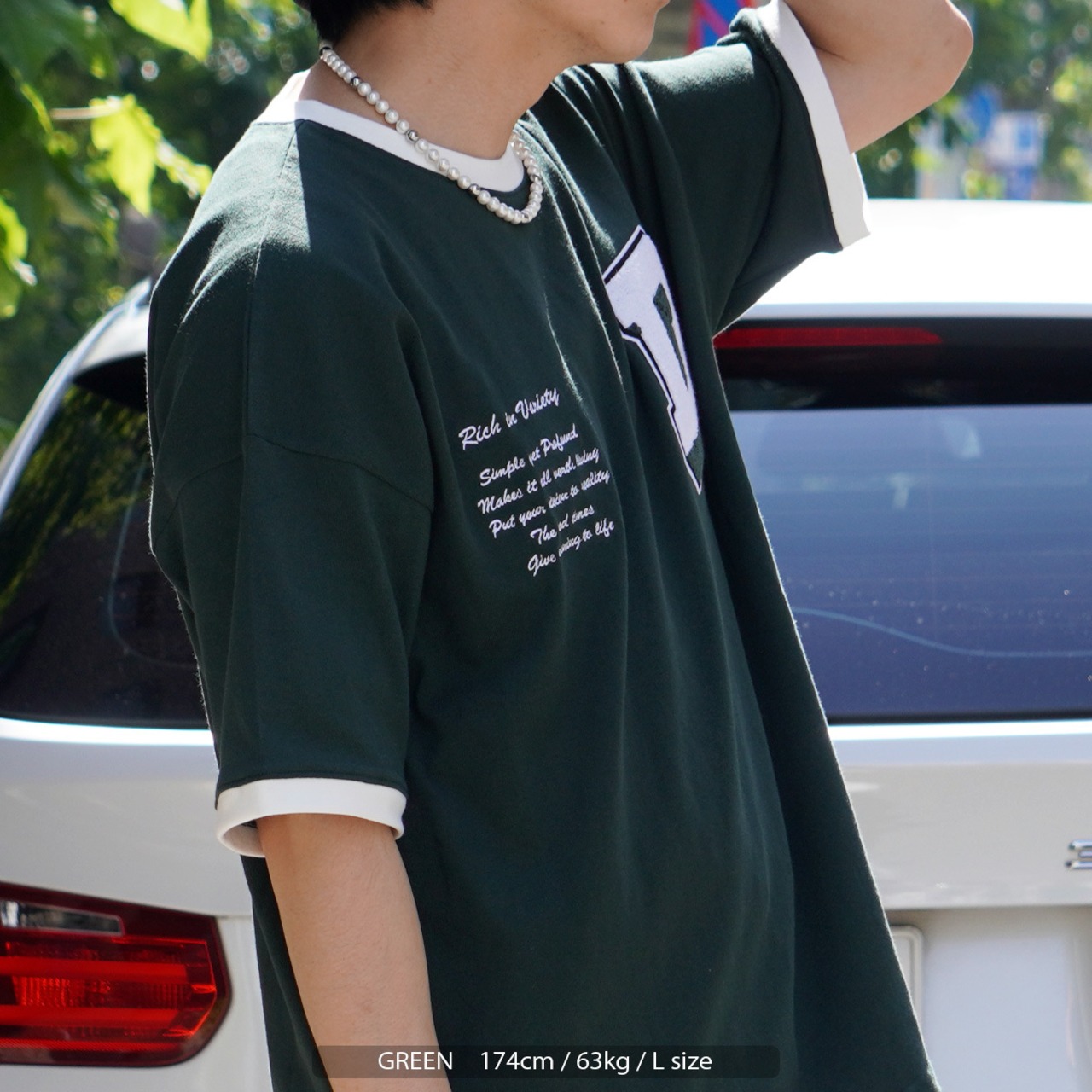 \SALE/◆サガラ刺繍 リンガーネック ヘビーウェイトTシャツ◆br-60222