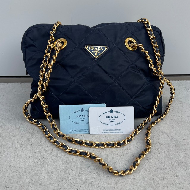 “PRADA” tessuto nylon chain bag