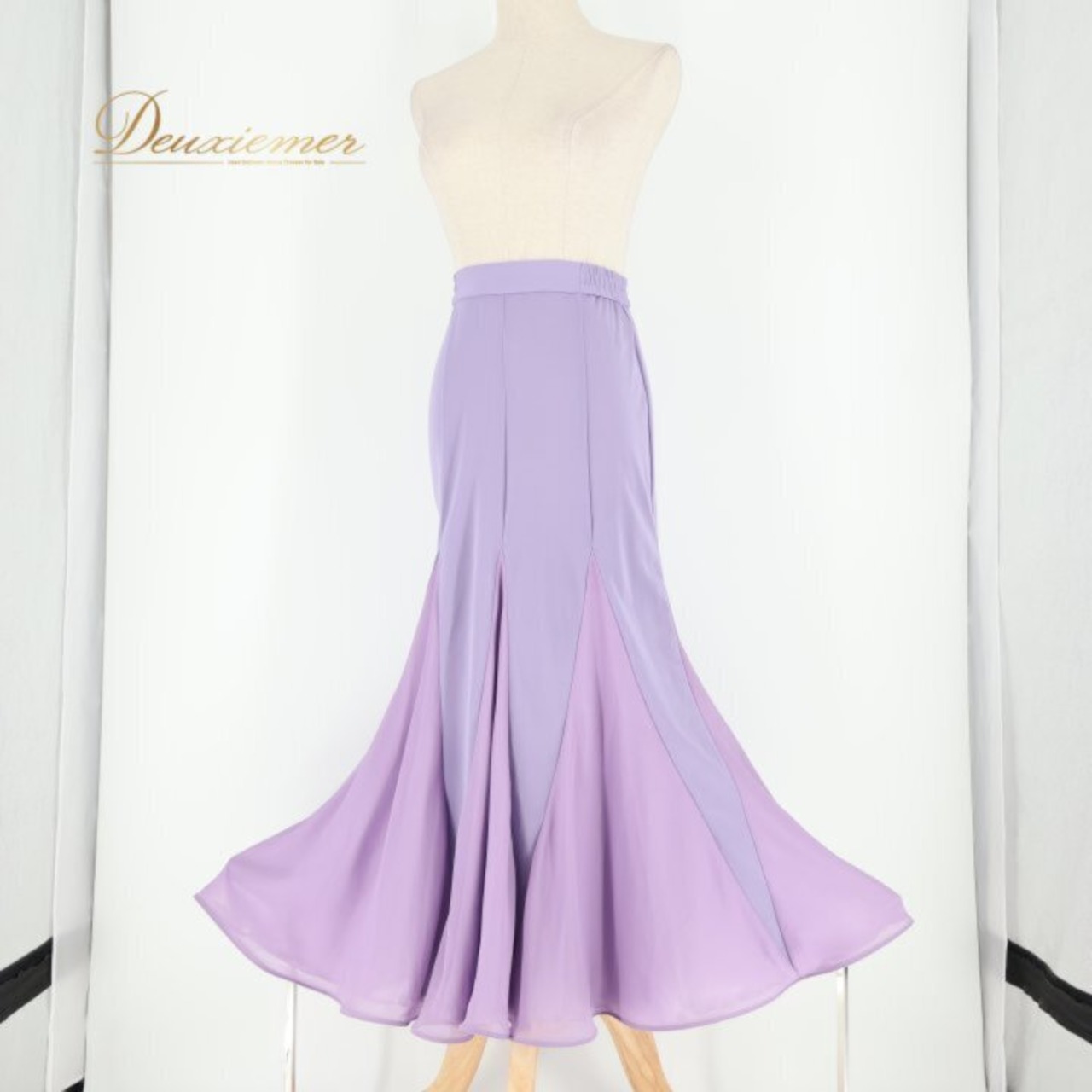 社交ダンス 衣装 スカート パープル系 チャコットロイヤルダンス Chacott ROYAL DANCE 日本製 紫 無地 シンプル 練習 レッスン 上品 淡い かわいい 伸縮 ストレッチ  透け感 かわいい ダンス衣装 イベント ステージ  パーティー