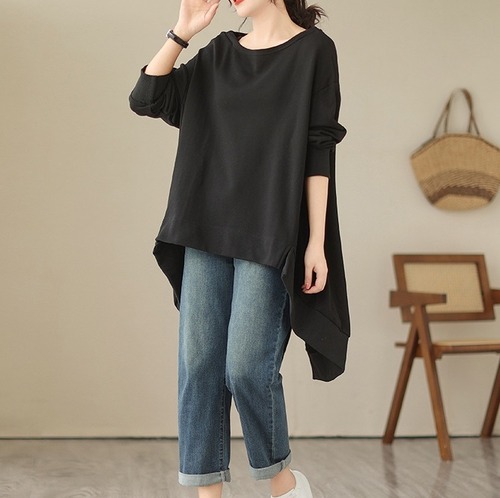 トップス ロンT レディース ロング 長袖 Uネック Aライン フェミニン かわいい 大人可愛い きれいめ シンプル カジュアル おしゃれ かっこいい レトロ こなれ感 ラフ ガーリー ルーズ 抜け感 ベーシック アクティブ ナチュラル 無地 春 秋 ママ デート お出かけ 公園 女子会 休日 ショッピング ライブ カフェ フェス アースカラー コーデ 楽ちん 体型カバー 普段使い 着回し レイヤード 清楚 トレンド 流行 インスタ映え 定番 フリーサイズ 黒 ブラック グレー 緑 グリーン