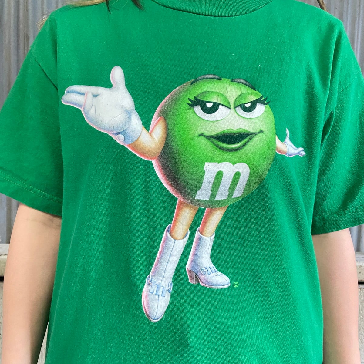 00年代 m&m's エムアンドエムズ キャラクタープリントTシャツ メンズM相当 古着 00s ヴィンテージ ビンテージ アドバタイジング 企業  グリーン 緑色【Tシャツ】【FSS2308-50a】 | cave 古着屋【公式】古着通販サイト