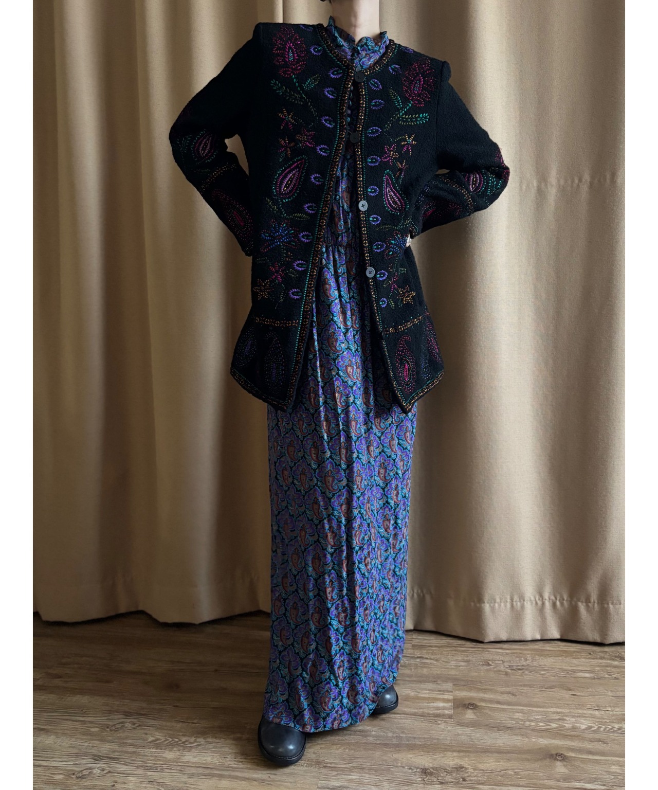 Linea embroidery pattern jacket-5008-9
