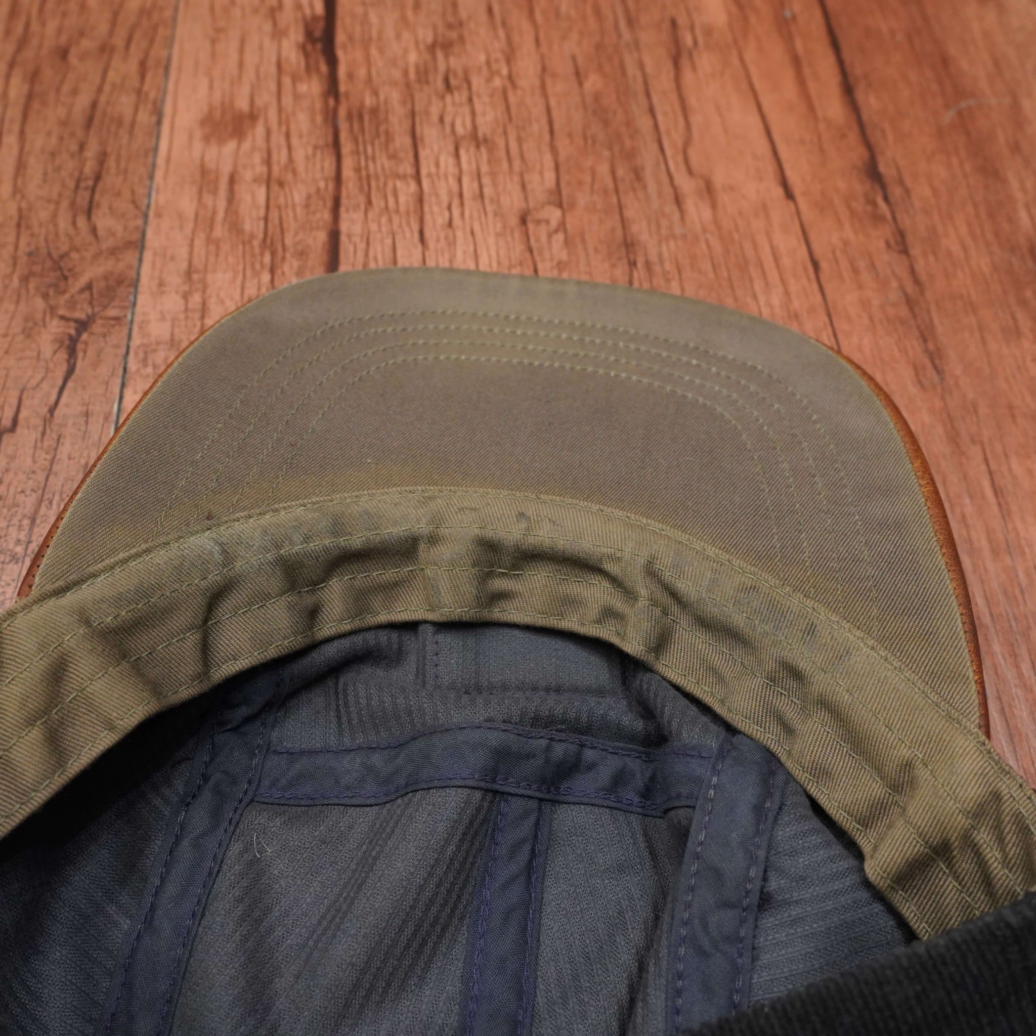 90s ralphlauren キャップ 5パネル つばレザー コーデュロイ