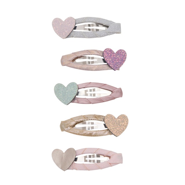 Teeny heart mini hair clips