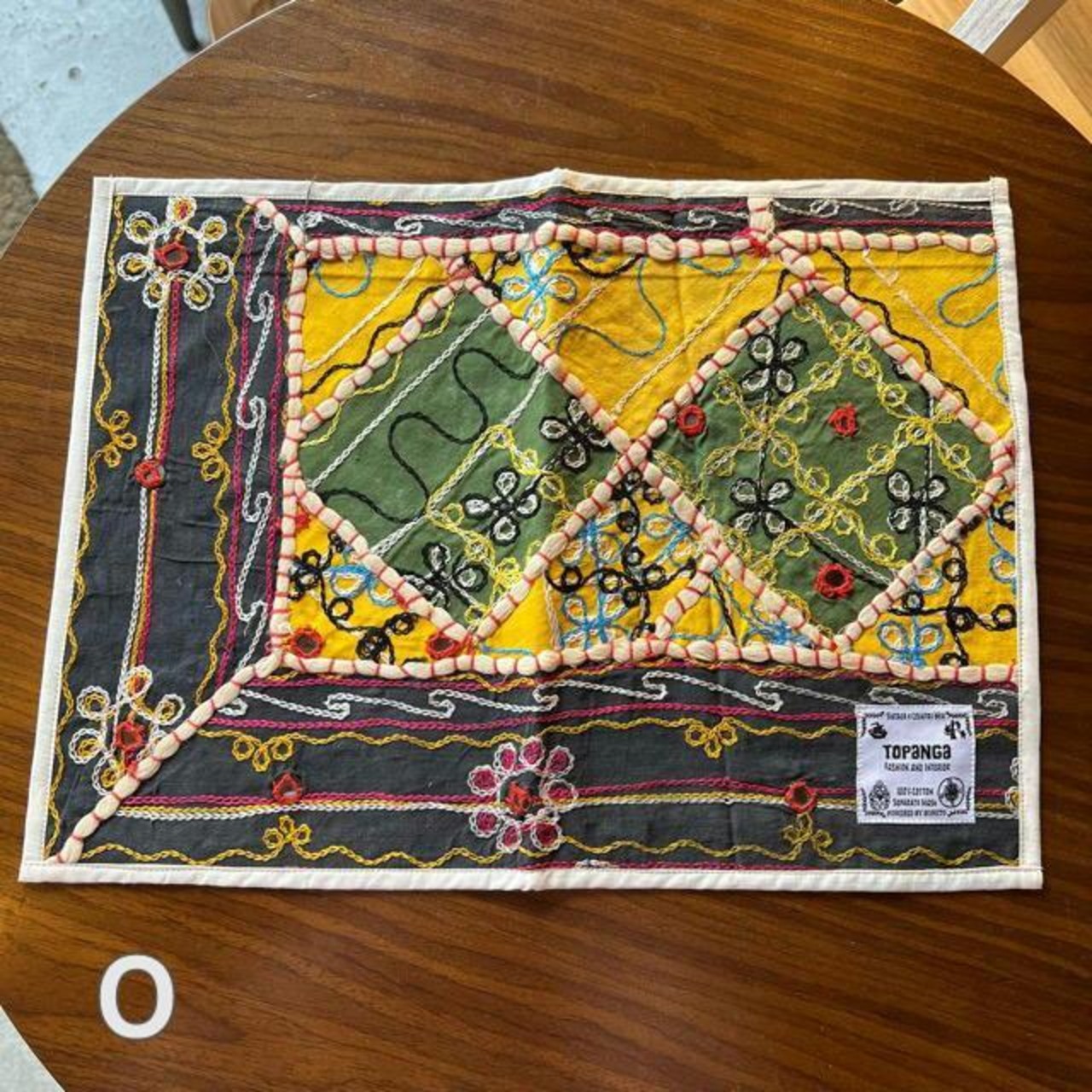 TOPANGA Kitchen India Vintage Sari Embroidery Lunch Mat 40×30cm 20Type　インド　ヴィンテージサリー刺繍ランチマット　20種【メール便可】