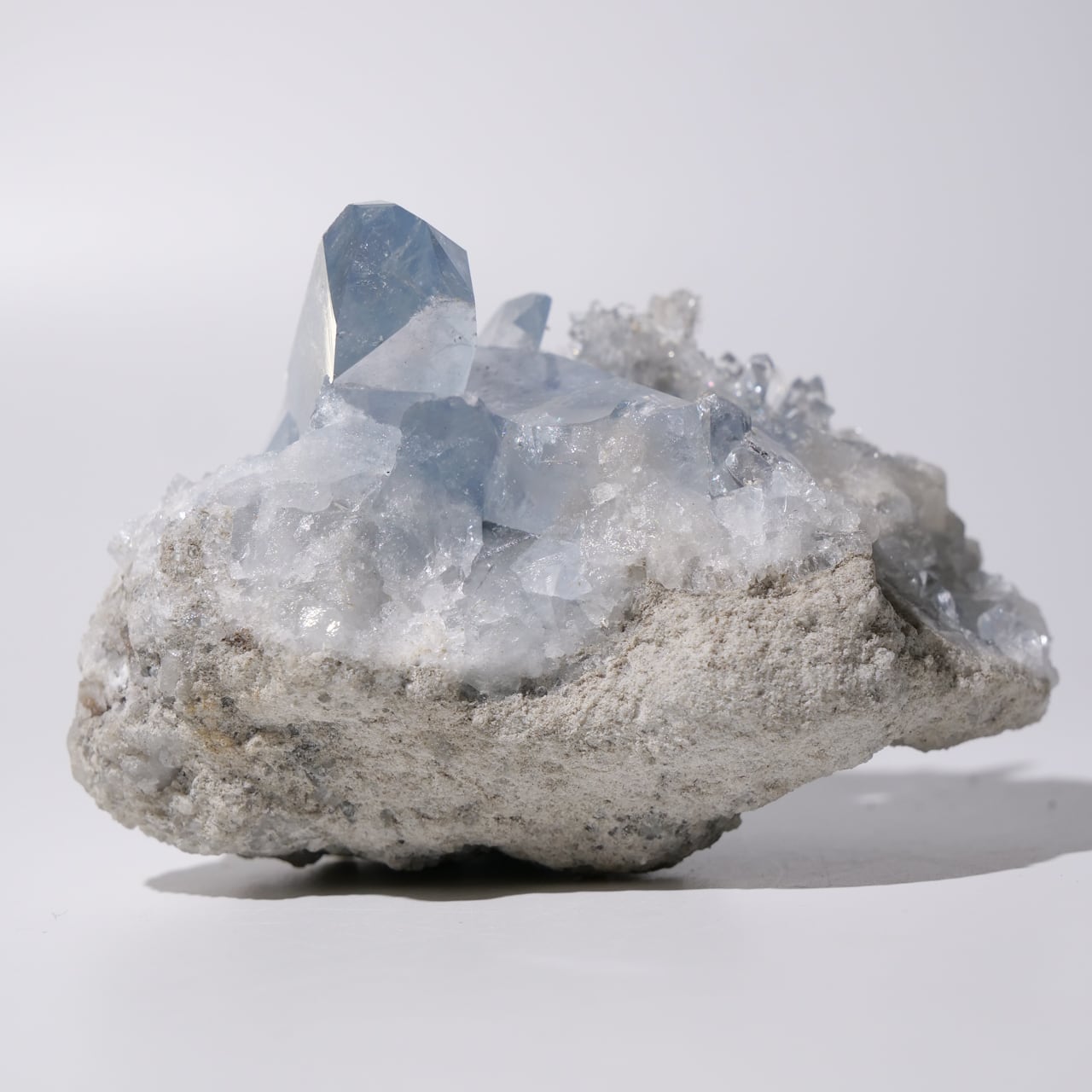 希少 希少 セレスタイト 天青石 カルサイト 母岩付き 原石 鉱物 鉱石