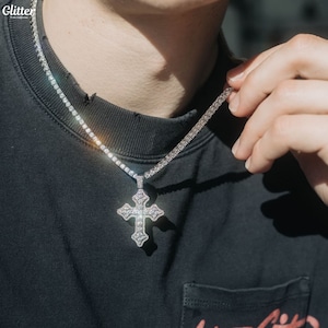 Iced Out Cross Pendant 【GOLD/SILVER】